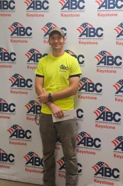 Apprentice Chase Burkholder, winner of the ABC Keystone Local Craft Competition 2025